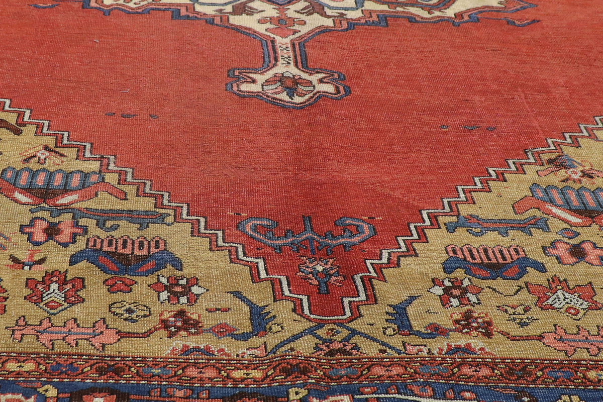 11 x 15 - Red Antique Persian Bakshaish Rug - 78085