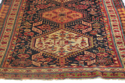 3 x 9 - Navy Blue Antique Persian Northwest Rug - 78195