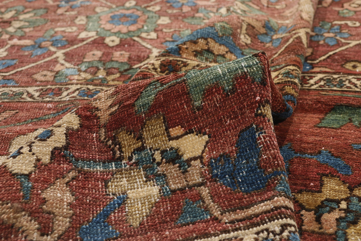 11 x 15 - Red Antique Persian Bakshaish Rug - 78290