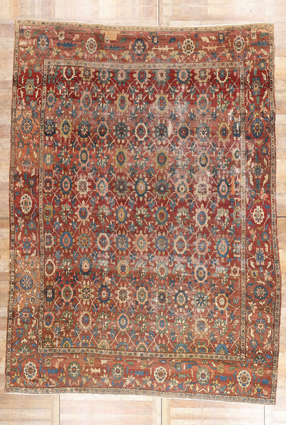 11 x 15 - Red Antique Persian Bakshaish Rug - 78290