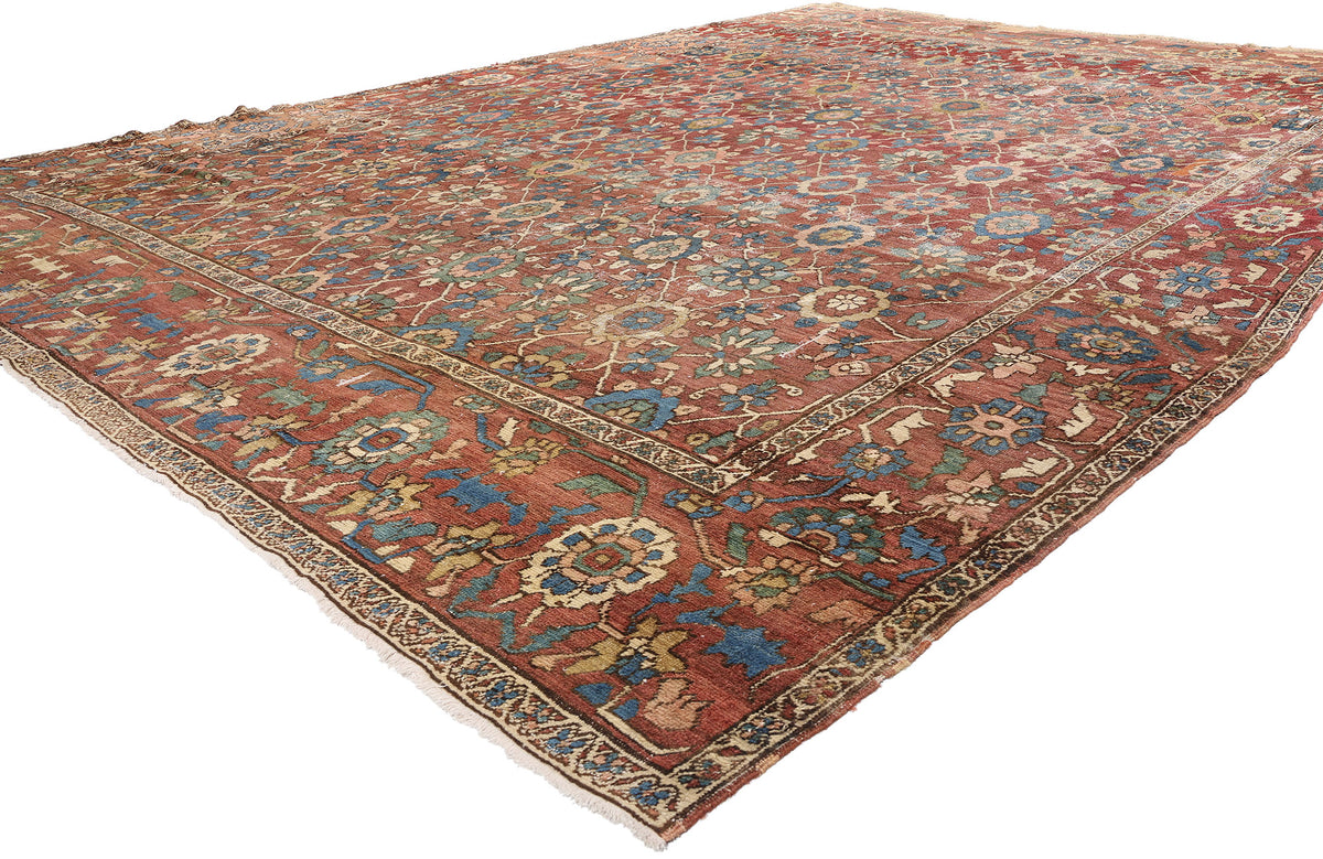 11 x 15 - Red Antique Persian Bakshaish Rug - 78290