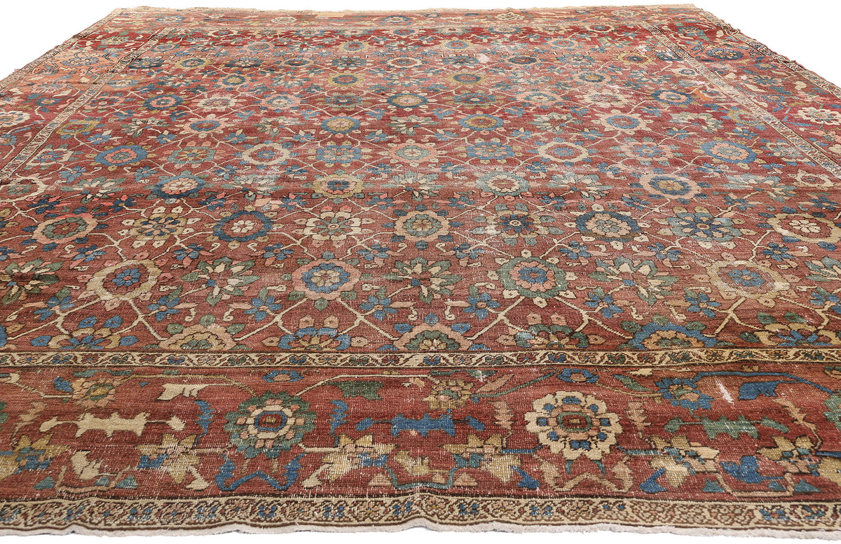 11 x 15 - Red Antique Persian Bakshaish Rug - 78290