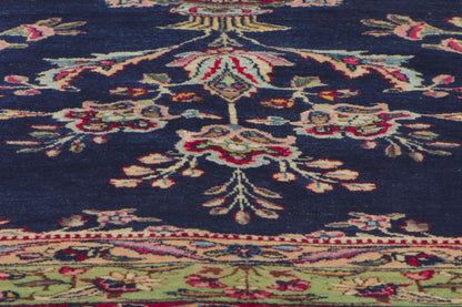 11 x 16 - Navy Blue Vintage Persian Kerman Rug - 78336