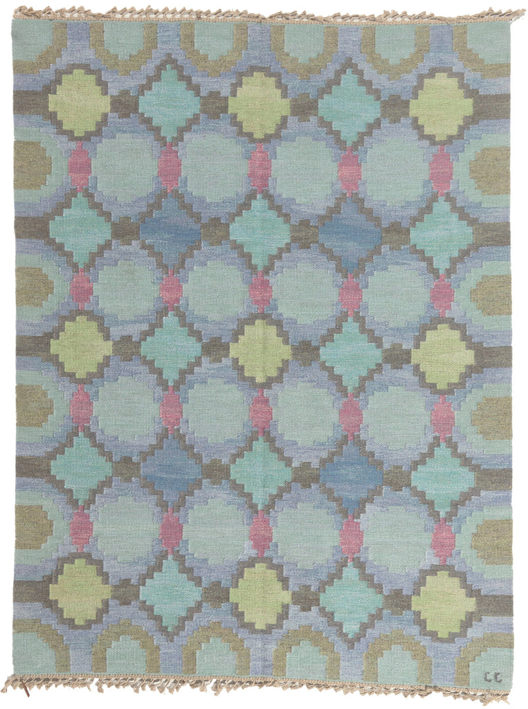 6 x 8 - Blue Vintage Swedish Rug - 78470