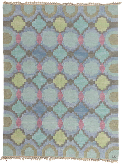 6 x 8 - Blue Vintage Swedish Rug - 78470