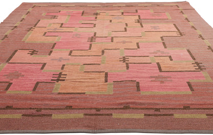7 x 10 - Pink Vintage Finnish Rollakan Rug - 78476