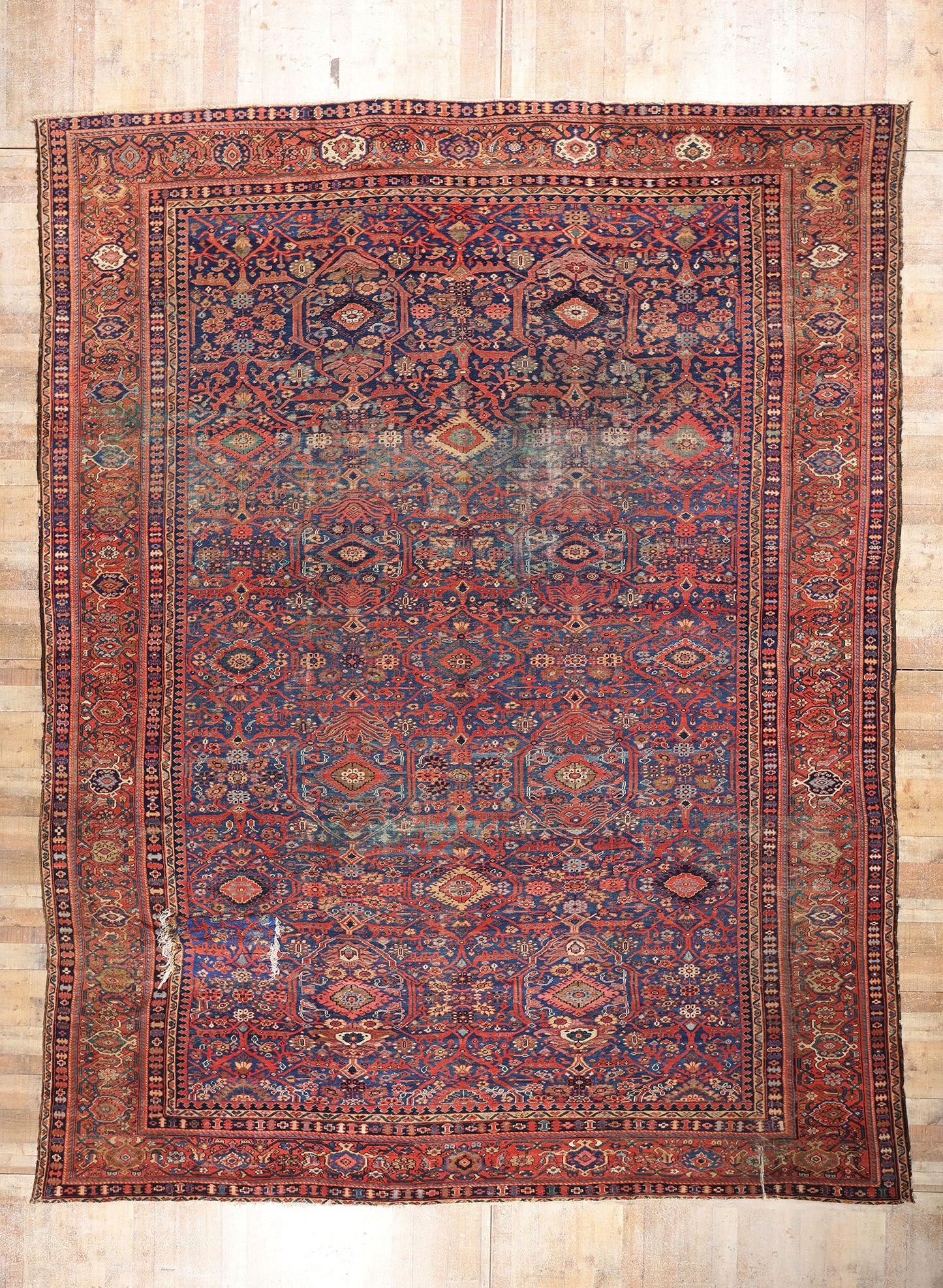 13 x 17 Blue Antique Persian Sultanabad Rug 78920