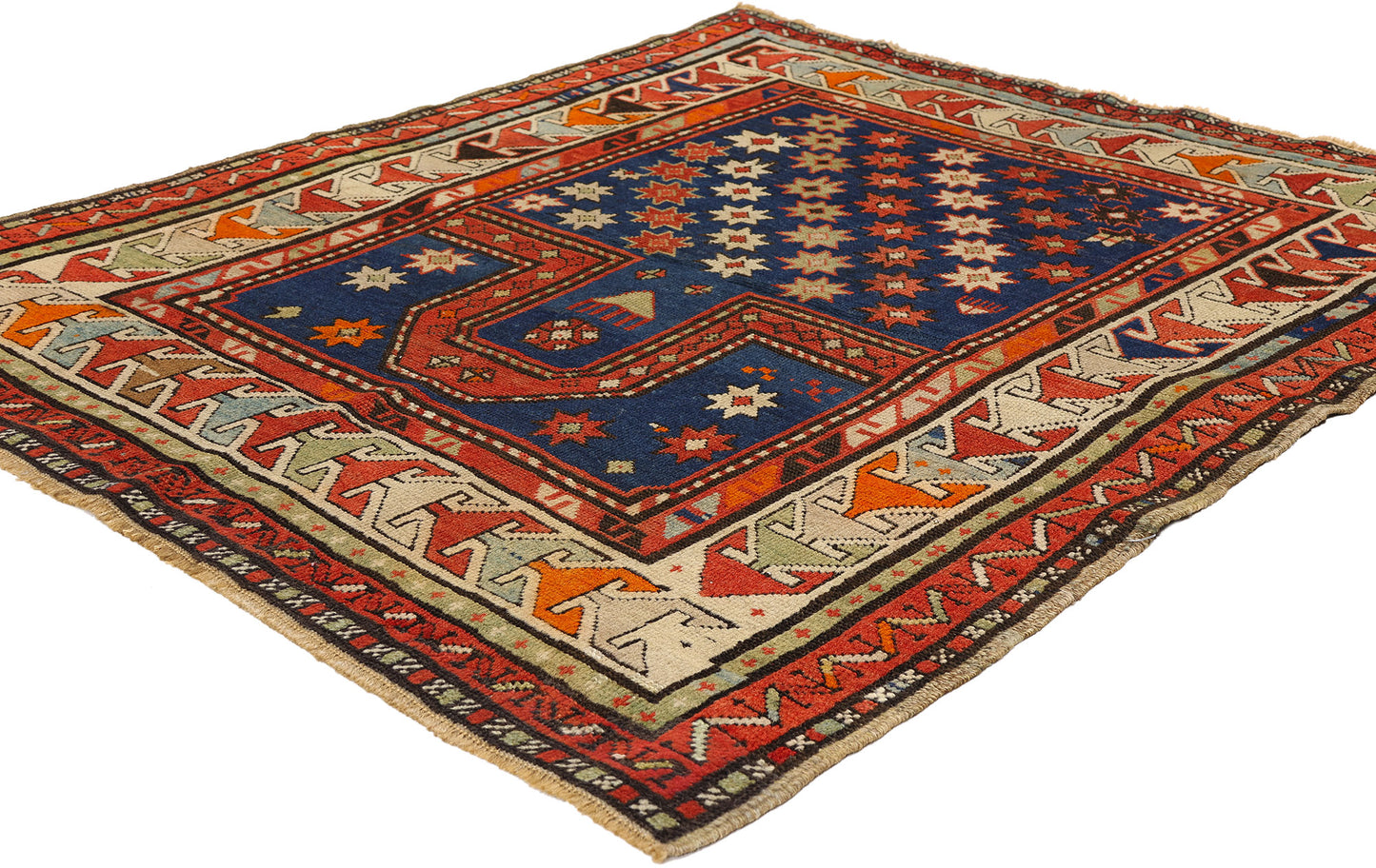 3 x 4 Antique Caucasian Kazak Prayer Rug 78977