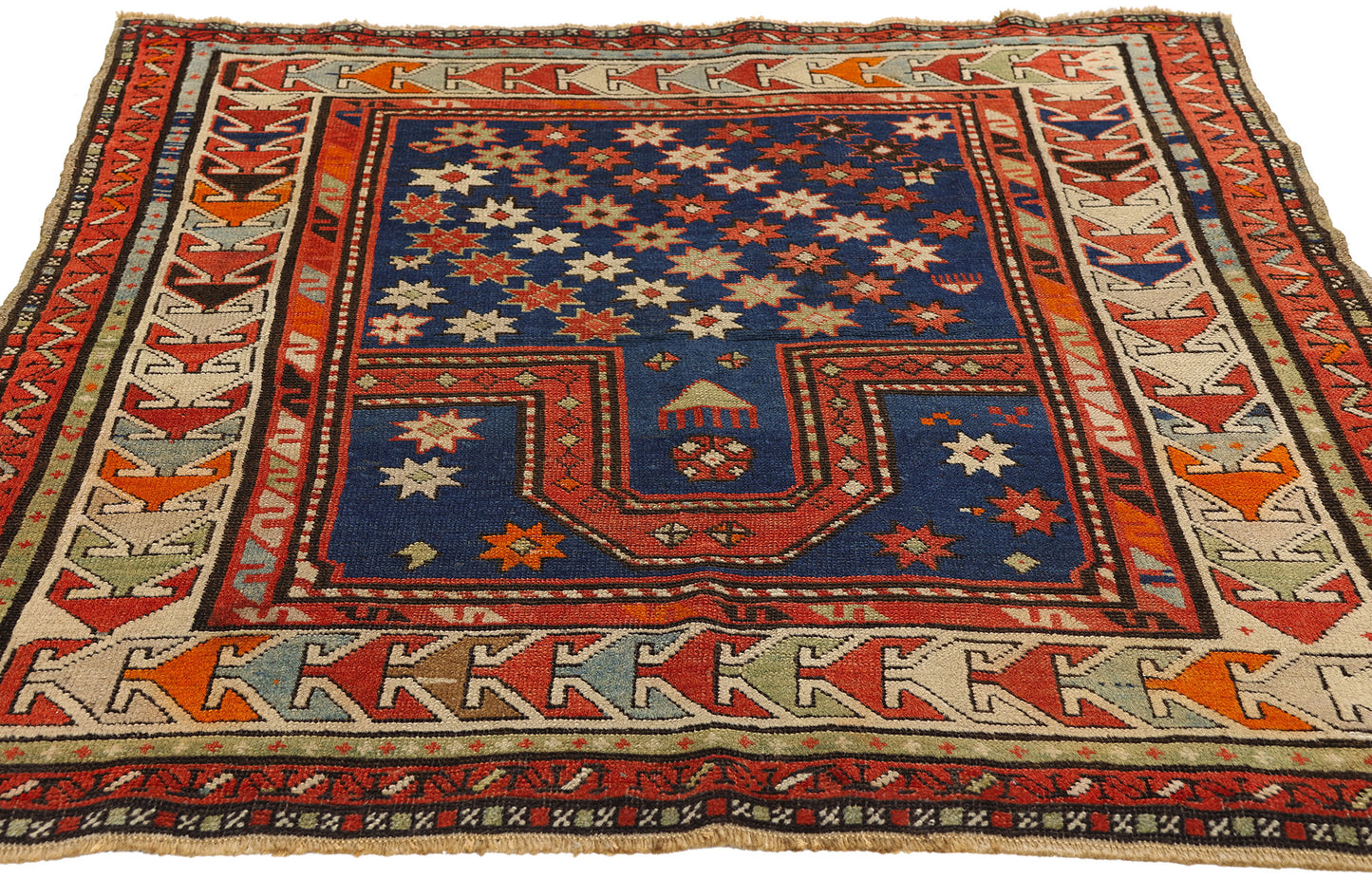 3 x 4 Antique Caucasian Kazak Prayer Rug 78977