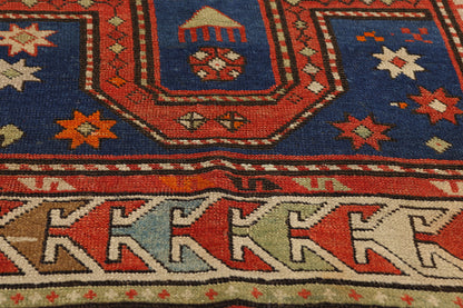 3 x 4 Antique Caucasian Kazak Prayer Rug 78977