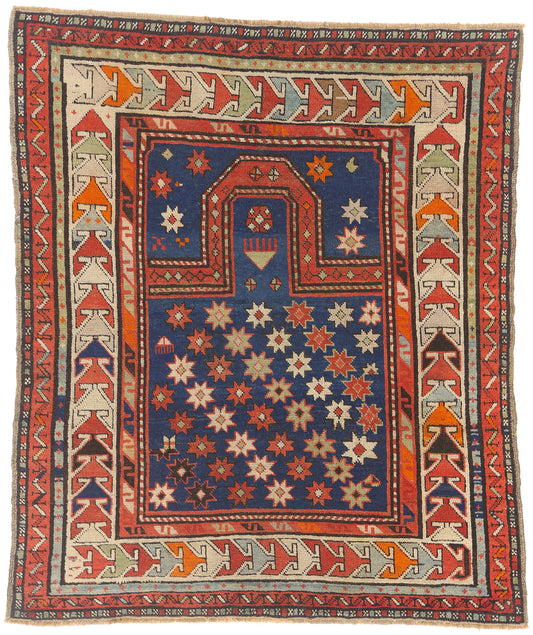 3 x 4 Antique Caucasian Kazak Prayer Rug 78977