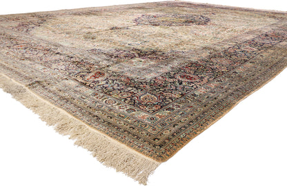 12 x 18 - Beige Vintage Chinese Qum Rug - 79157