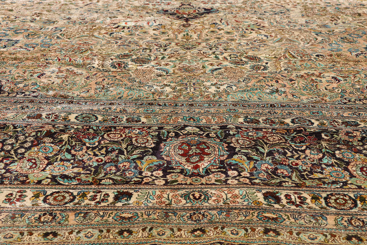 12 x 18 - Beige Vintage Chinese Qum Rug - 79157