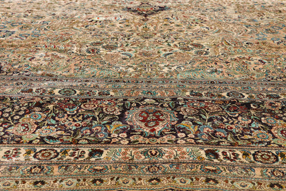 12 x 18 - Beige Vintage Chinese Qum Rug - 79157