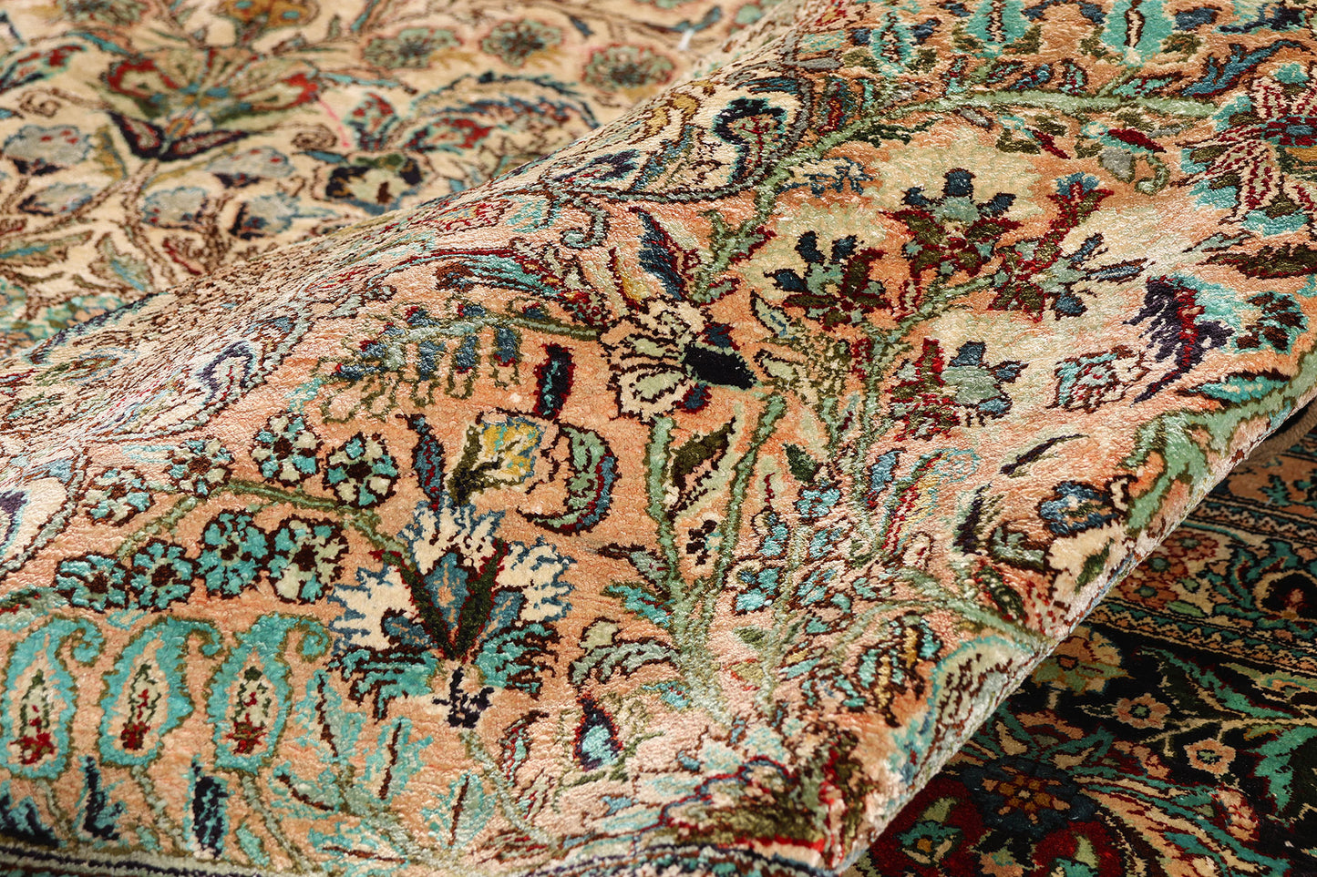 12 x 18 - Beige Vintage Chinese Qum Rug - 79157