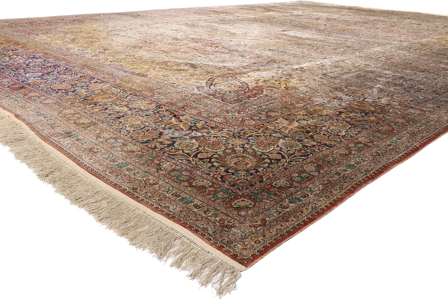 14 x 20 - Beige Vintage Chinese Qum Rug - 79158