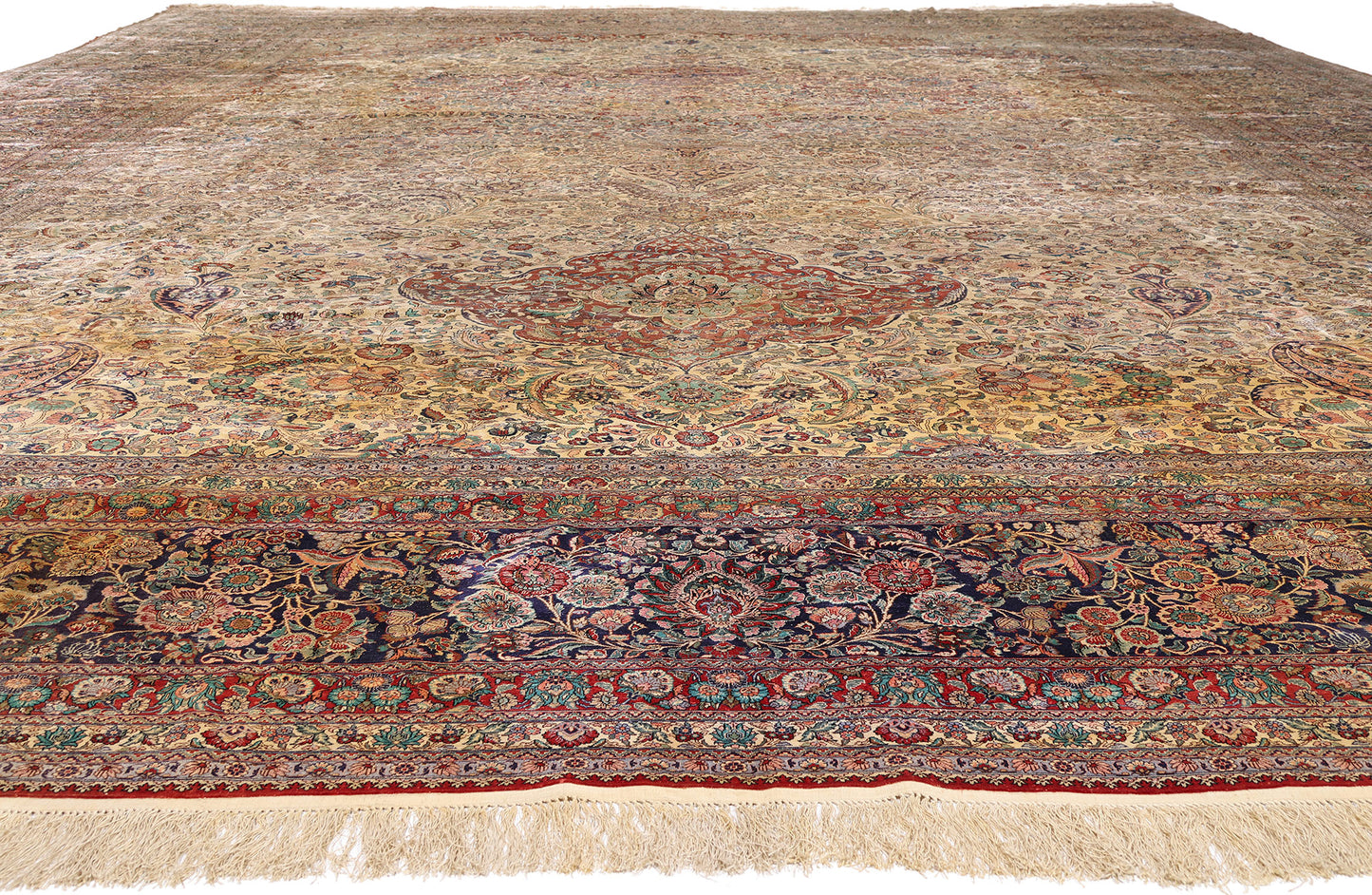 14 x 20 - Beige Vintage Chinese Qum Rug - 79158