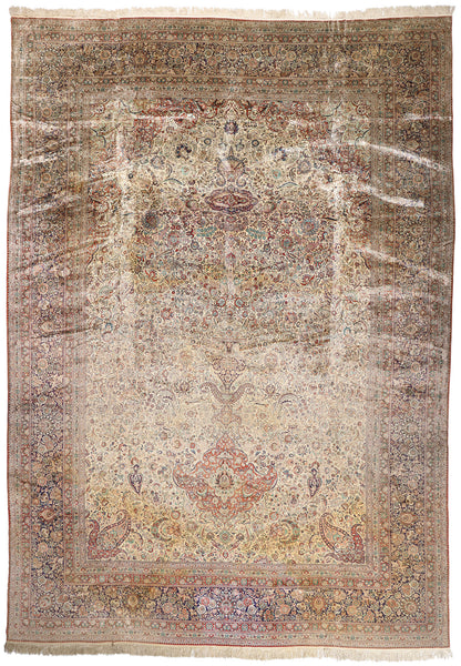 14 x 20 - Beige Vintage Chinese Qum Rug - 79158
