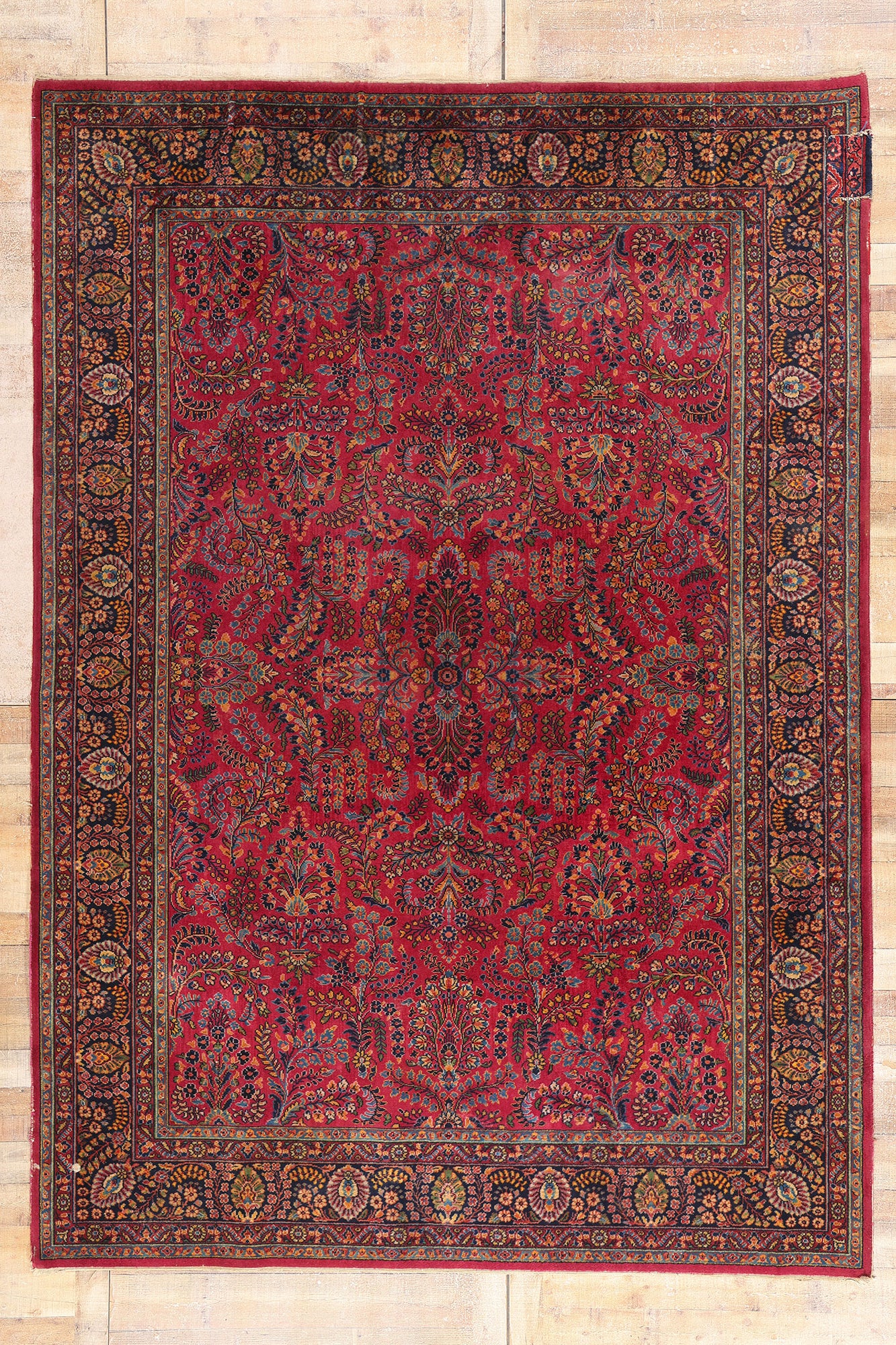 9 x 12 - Red Vintage Machine Made Rug - 79189