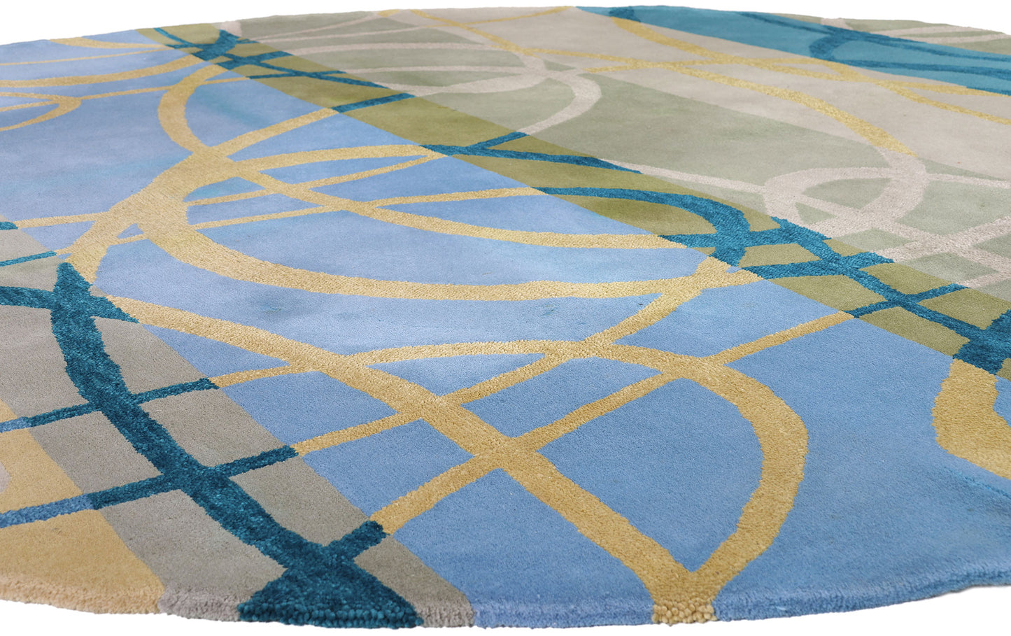 9 x 9 Blue Vintage Chinese Hooked Rug 79237