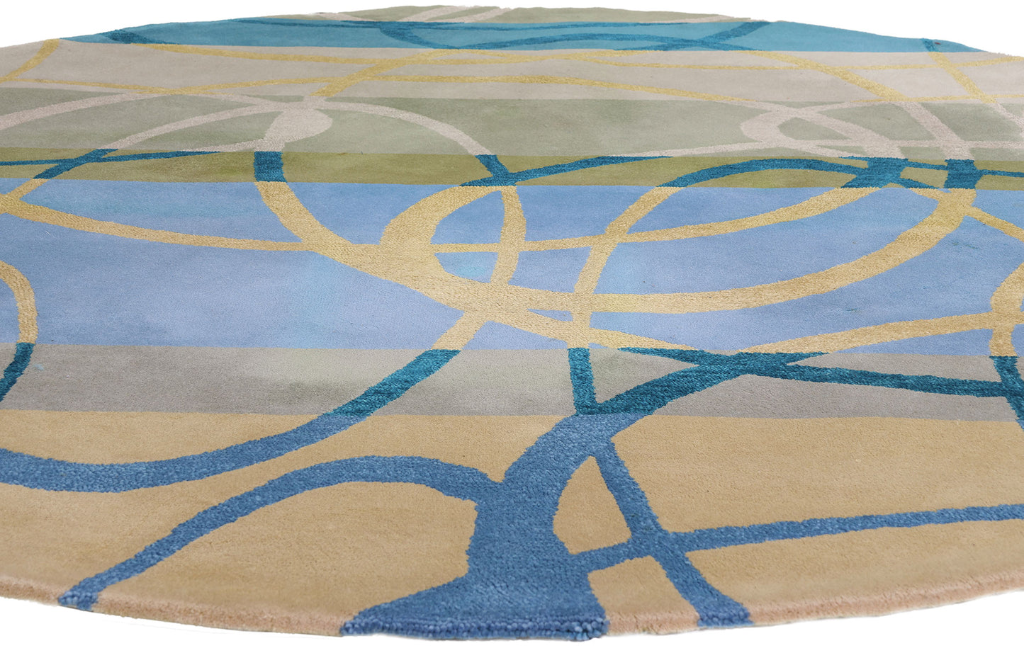 9 x 9 Blue Vintage Chinese Hooked Rug 79237