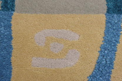 9 x 9 Blue Vintage Chinese Hooked Rug 79237