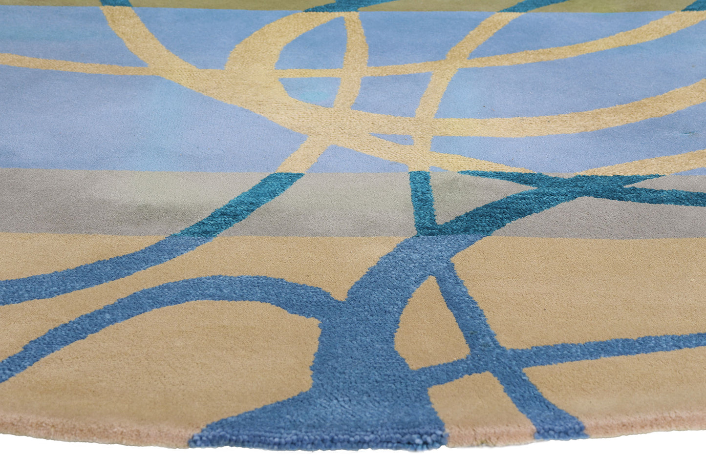 9 x 9 Blue Vintage Chinese Hooked Rug 79237