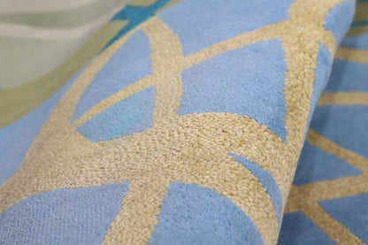 9 x 9 Blue Vintage Chinese Hooked Rug 79237