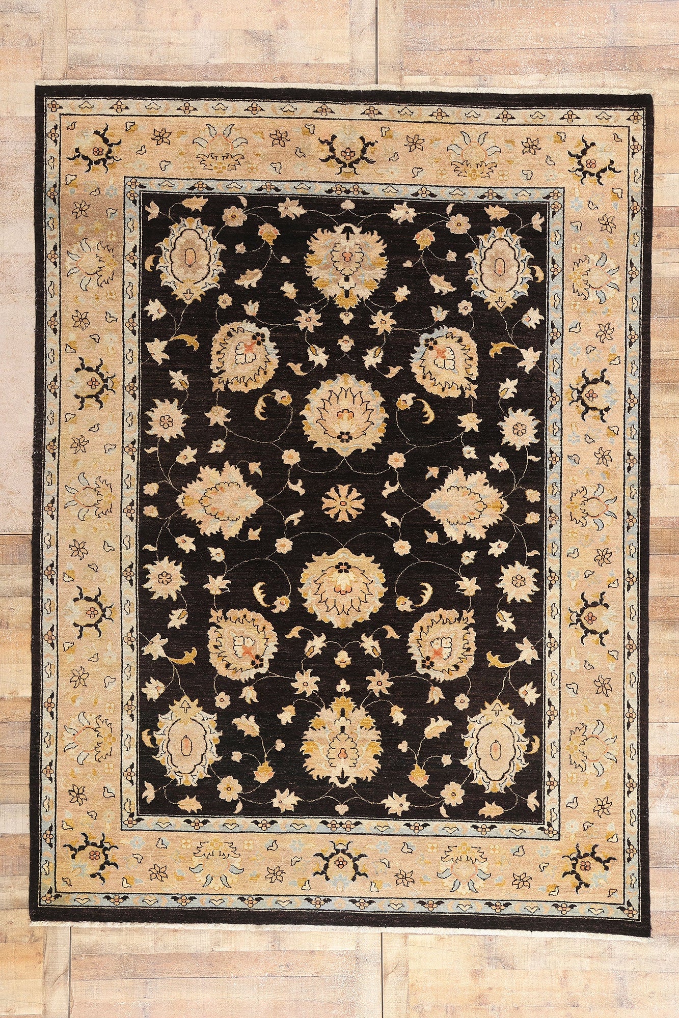 8 x 11 Vintage Black Oushak Rug 79276