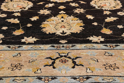 8 x 11 Vintage Black Oushak Rug 79276