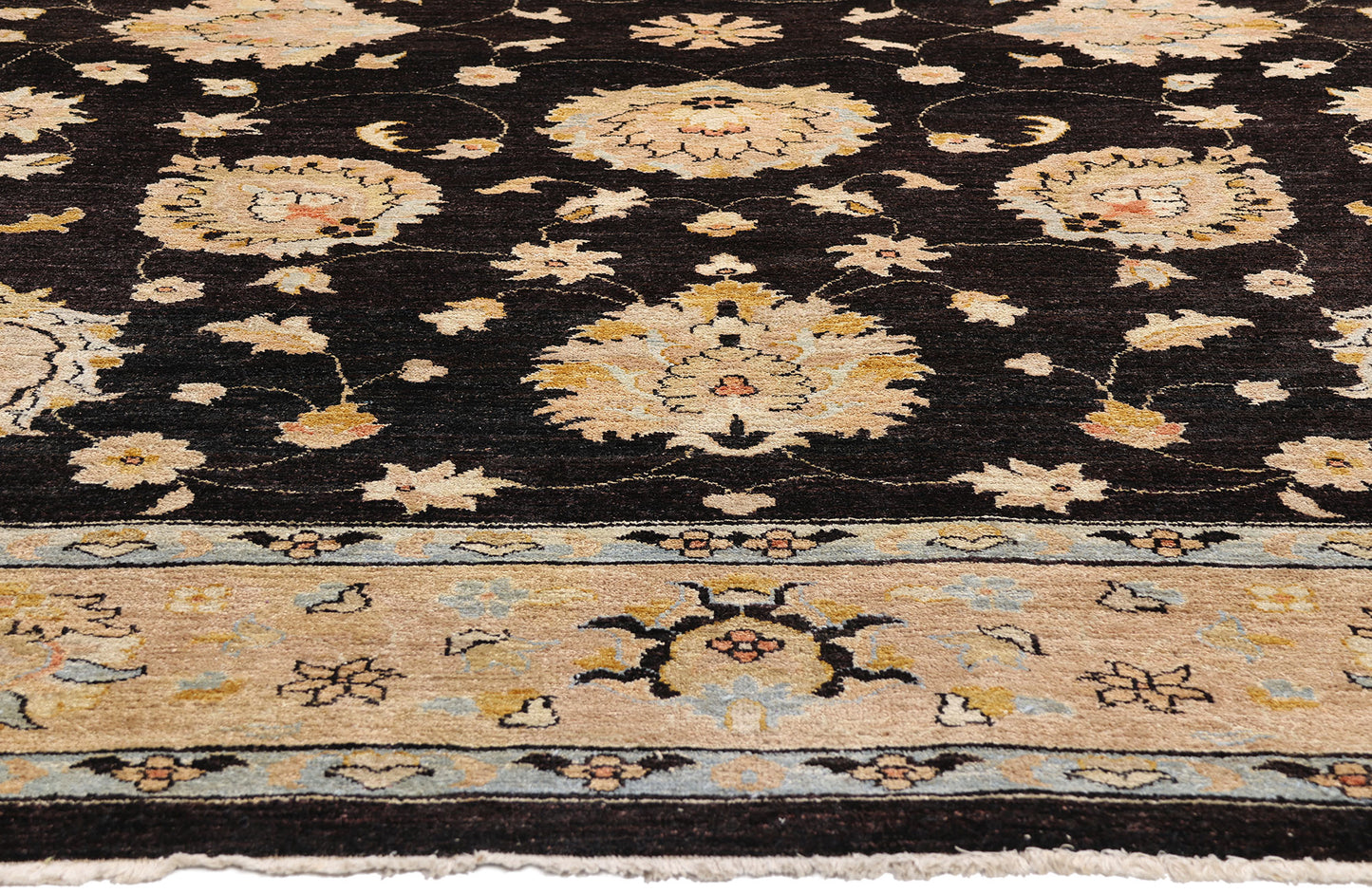8 x 11 Vintage Black Oushak Rug 79276
