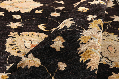 8 x 11 Vintage Black Oushak Rug 79276