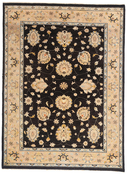 8 x 11 Vintage Black Oushak Rug 79276