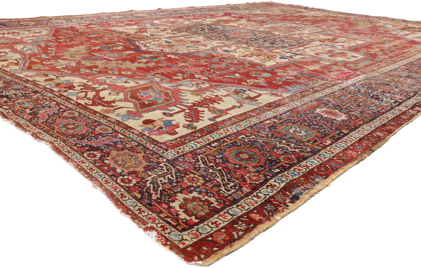 11 x 15 Red Antique Persian Serapi Rug 79290