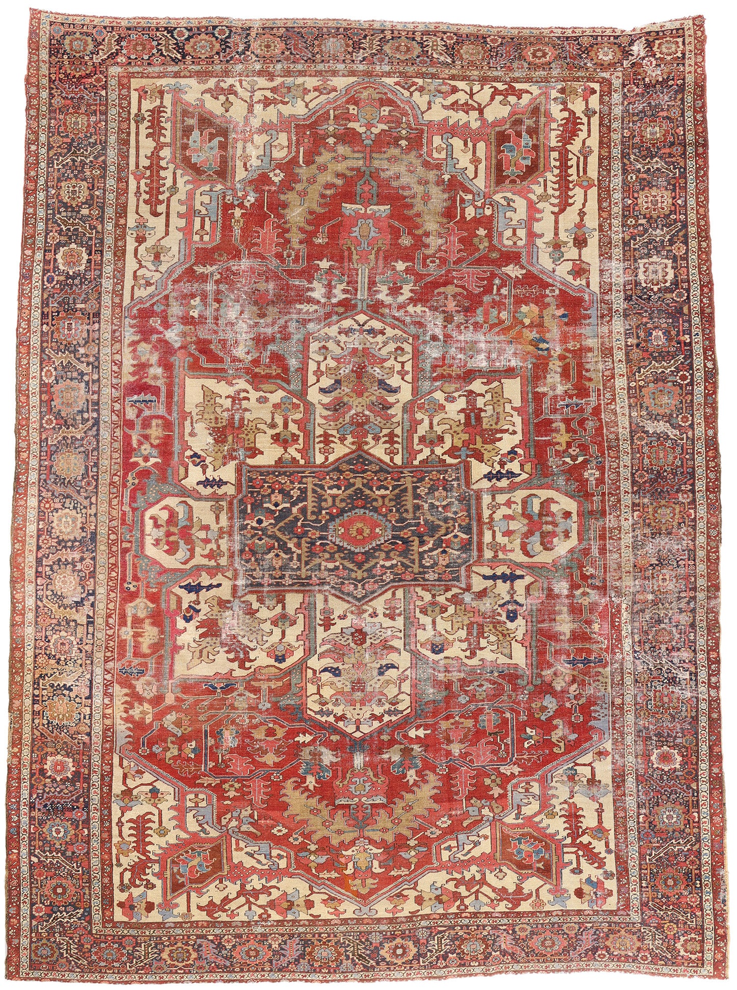 11 x 15 Red Antique Persian Serapi Rug 79290