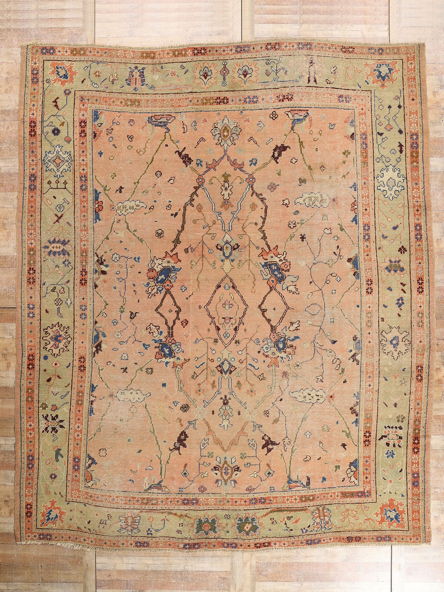 11 x 14 - Peach Antique Oushak Rug - 79291