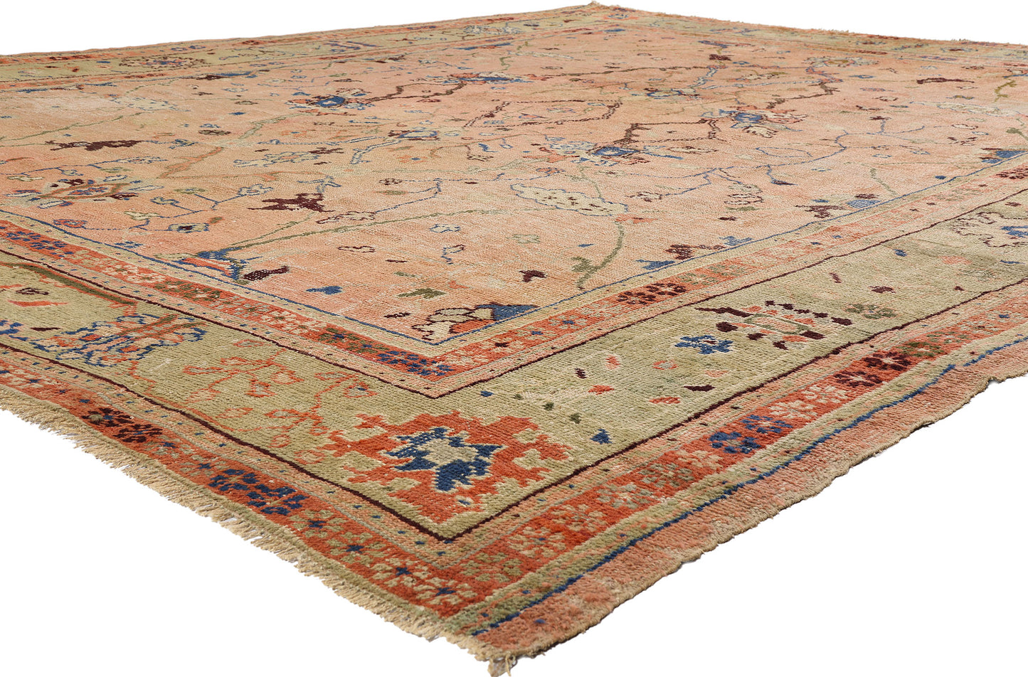 11 x 14 - Peach Antique Oushak Rug - 79291
