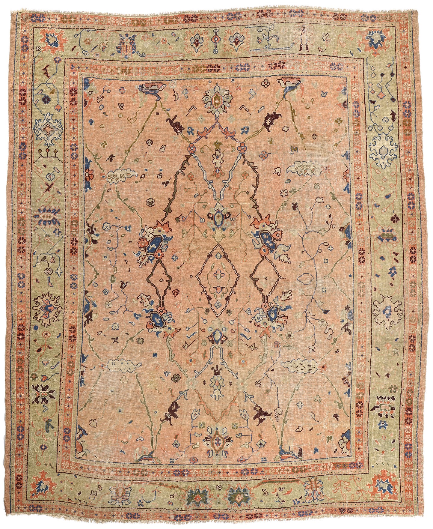 11 x 14 - Peach Antique Oushak Rug - 79291