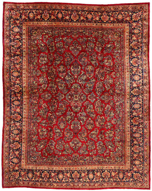 14 x 17 - Red Antique Sarouk Rug - 79351