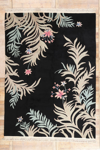 9 x 12 - Black Vintage Art Deco Rug - 79352