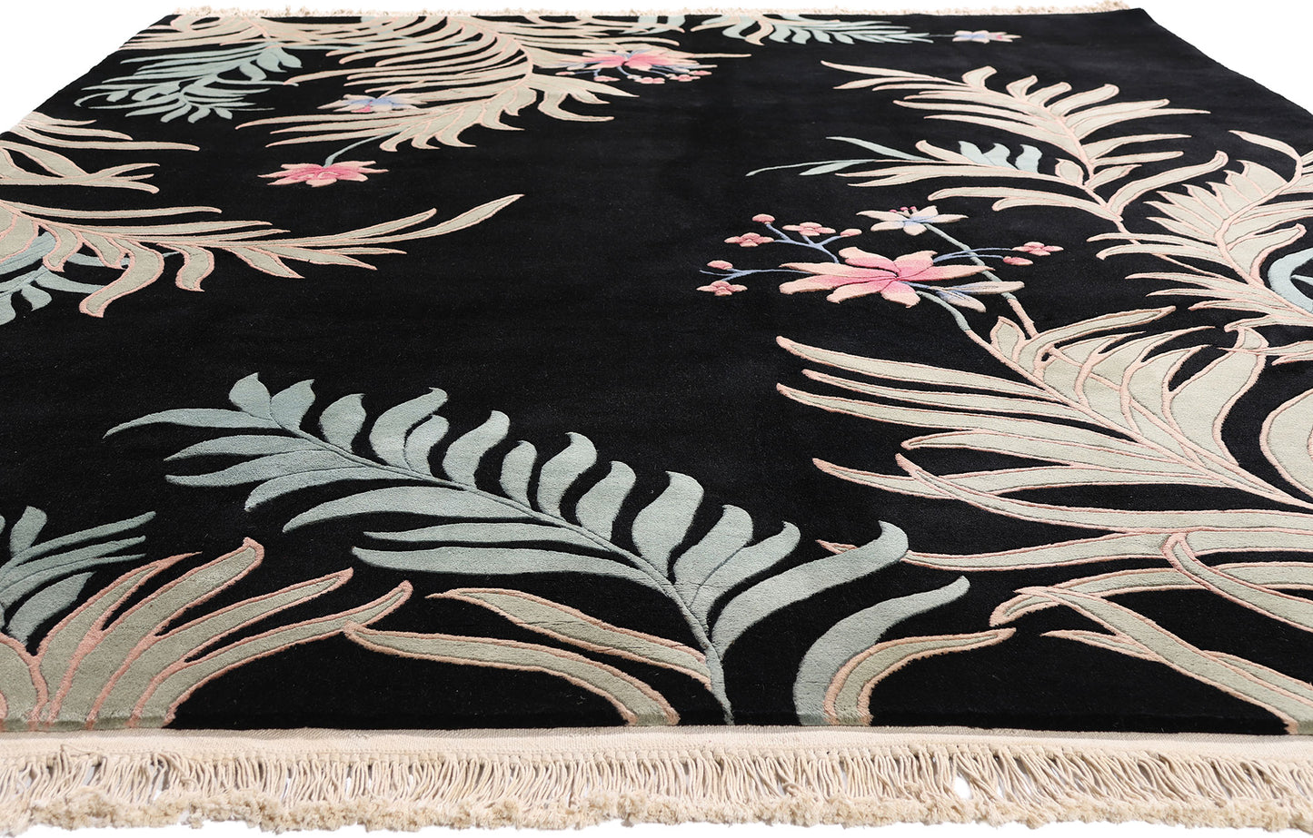 9 x 12 - Black Vintage Art Deco Rug - 79352