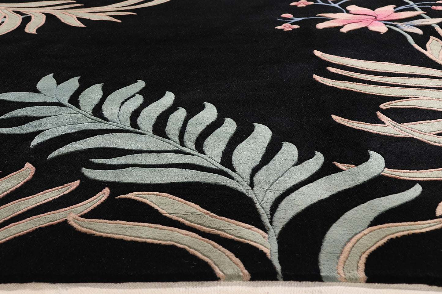 9 x 12 - Black Vintage Art Deco Rug - 79352