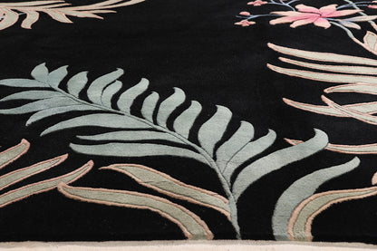 9 x 12 - Black Vintage Art Deco Rug - 79352