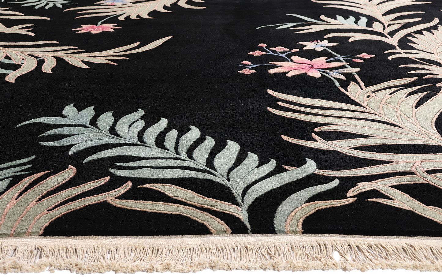 9 x 12 - Black Vintage Art Deco Rug - 79352