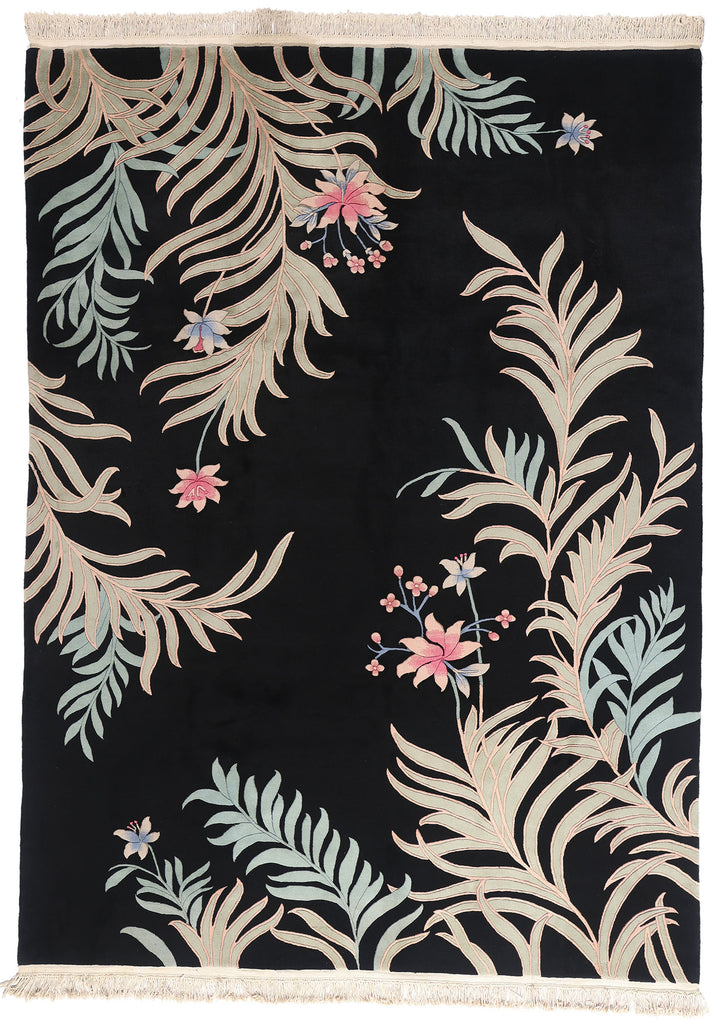 9 x 12 - Black Vintage Art Deco Rug - 79352