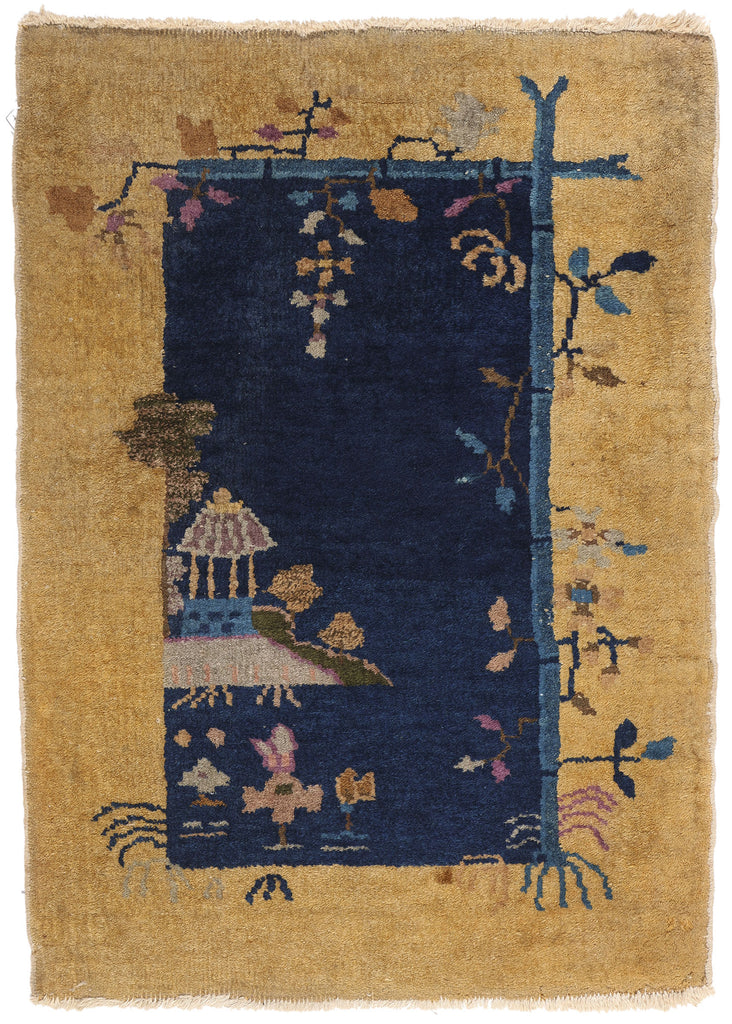 2 x 3 - Blue Antique Art Deco Rug - 79353