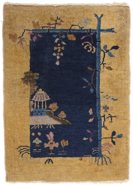 2 x 3 - Blue Antique Art Deco Rug - 79353