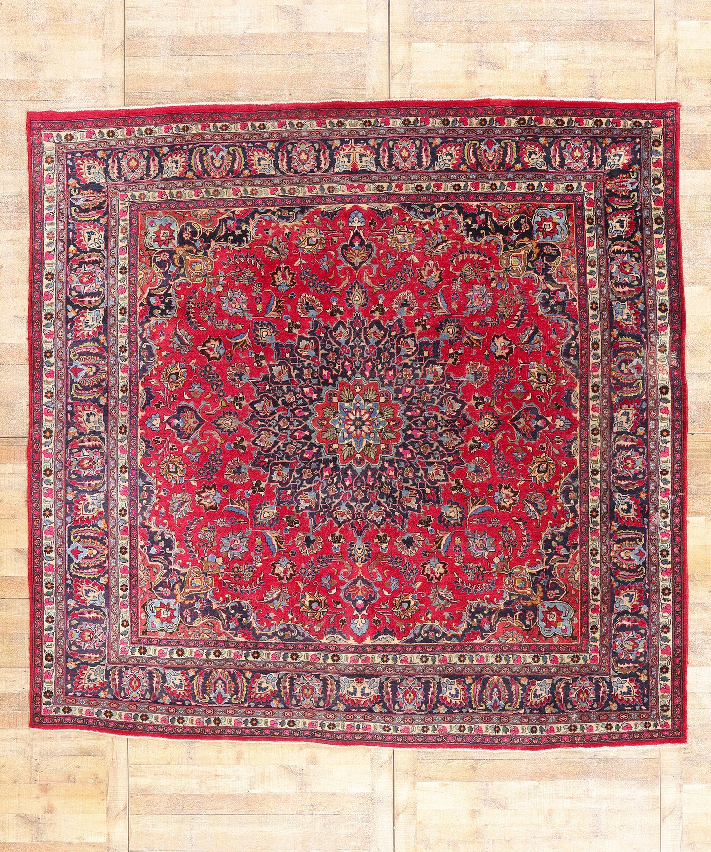 10 x 10 - Red Antique Mashad Rug - 79354