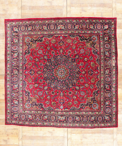 10 x 10 - Red Antique Mashad Rug - 79354