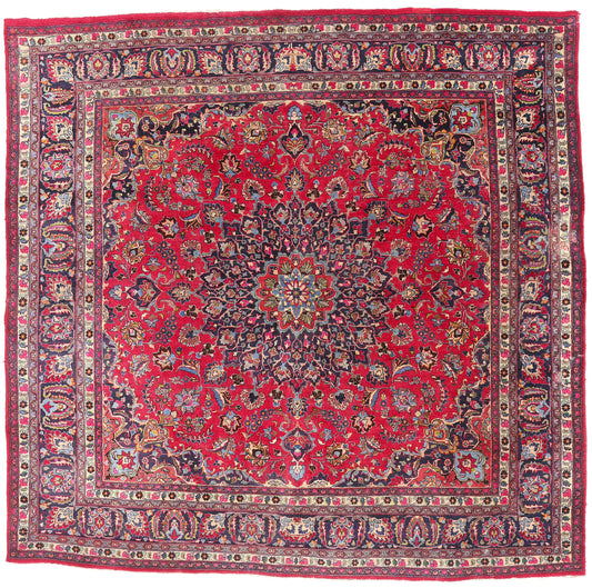 10 x 10 - Red Antique Mashad Rug - 79354